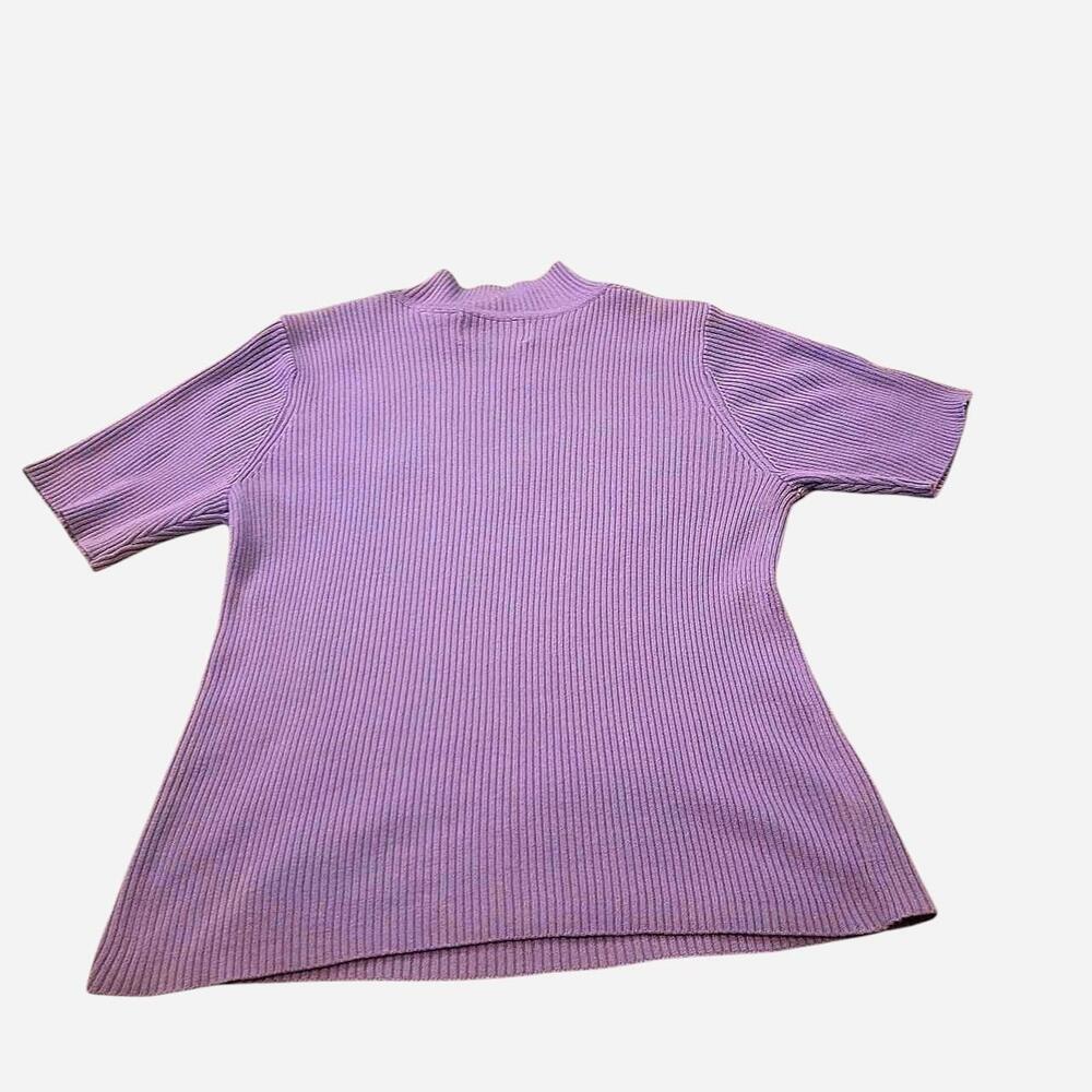 Light Purple Spring ribbed mock neck sweater top - Picture 5 of 5